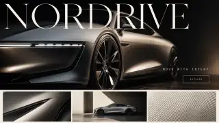 Пример премиального сайта вымышленного автомобильного бренда Nordrive